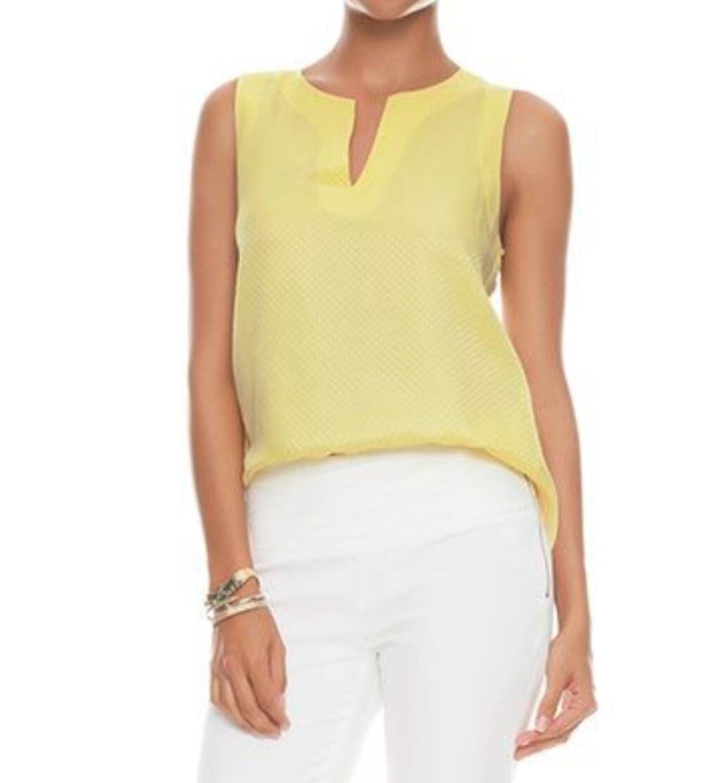 Amanda Uprichard Small Butter Yellow 100% Silk Tank Top Flowy Lightweight
